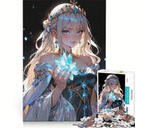 Puzzle da 1000 pezzi con principessa anime e cristallo, decorazione da parete, divertente antistress, ideale come regalo 50x75cm
