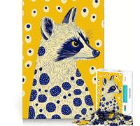 Puzzle da 1000 pezzi con procione a pois, ideale per adulti, regalo, sfida mentale, gioco facile e rilassante, taglio preciso, regalo speciale (38x52cm)