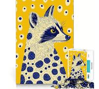 Puzzle da 1000 pezzi con procione a pois per adolescenti, stimola la memoria, rilassante, taglio premium, sorpresa di compleanno (50x75cm)