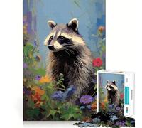 Puzzle da 1000 pezzi con procione per ragazzi, gioco intelligente per interni, taglio preciso, (38x52cm)