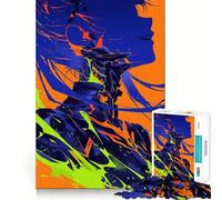 Puzzle da 1000 pezzi con profilo anime al neon per adolescenti, rompicapo rilassante, arte da assemblare, regalo di alta qualità (50x75cm)