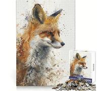 Puzzle da 1000 pezzi con profilo di volpe rustica per adolescenti, giocattolo stimolante per l'intelletto, relax mentale, taglio di qualità, regalo per le vacanze (38x52cm)