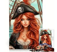 Puzzle da 1000 pezzi con protagonista una capitana pirata dai capelli rossi ideale per adolescenti stimola la memoria e favorisce il tempo libero Bordi nitidi Regalo perfetto per le vacanze (38x26cm)