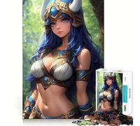 Puzzle da 1000 pezzi con protagonista una ragazza guerriera anime,un gioco che stimola la concentrazione e richiede abilità di taglio Un hobby affascinante per i momenti di svago (38x26cm)