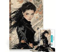Puzzle da 1000 pezzi con protagonista una ragazza shinobi dai capelli scuri con spada ideale per adolescenti Giocattolo logico e divertente per tutta la famiglia Bordo di alta qualità