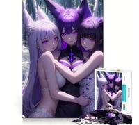 Puzzle da 1000 pezzi con protagoniste due sorelle anime viola, ideale per adolescenti Gioco di puzzle stimolante per tutta la famiglia, con taglio di qualità e design elegante (38x52cm)