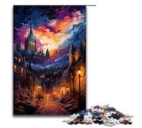 Puzzle da 1000 pezzi con psichedelia colorata nella vecchia Quebec puzzle in legno per adulti gioco educativo 75x50 cm