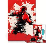 Puzzle da 1000 pezzi con pugile rosso,design raffinato,puzzle logico,gioco di logica per il tempo libero,regalo di compleanno divertente (38x52cm)