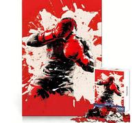 Puzzle da 1000 pezzi con pugile rosso, ideale per ragazzi, per stimolare la mente e creare un'atmosfera rilassante Con bordi precisi Regalo di compleanno (38x52cm)