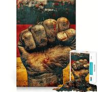 Puzzle da 1000 pezzi con pugno alzato sulla bandiera tedesca per adolescenti, gioco intelligente per interni, taglio preciso, (38x26cm)