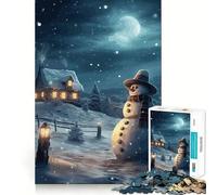 Puzzle da 1000 pezzi con pupazzo di neve, inverno e Natale, per adolescenti Il puzzle migliora la memoria, crea un'atmosfera accogliente e rilassante Taglio preciso Regalo festivo (50x75cm)