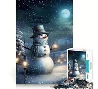 Puzzle da 1000 pezzi con pupazzo di neve, tema inverno e Natale, per adulti, ideale per esercitare la mente, rilassarsi, tagliare con precisione ed essere un regalo elegante (50x75cm)
