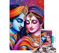 Puzzle da 1000 pezzi con Radha e Krishna ideale per adolescenti perfetto per una gara di velocità a mano libera per compleanni e Natale 38x26cm