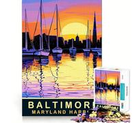 Puzzle da 1000 pezzi con raffigurazione del porto di Maryland e di Baltimora,perfetto per incastri precisi Gioco di abilità e pensiero creativo,ideale per momenti di relax e come regalo di Natale