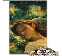 Puzzle da 1000 pezzi con ragazza addormentata, in legno, 50x75cm, perfetto per adolescenti, per rafforzare i legami familiari, rompicapo e regalo fai da te per la casa
