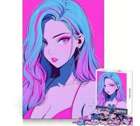 Puzzle da 1000 pezzi con ragazza adolescente in costume da bagno tema anime che evoca ricordi dona un senso di relax e tranquillità con bordi precisi ideale per una sorpresa di compleanno (50x75cm)