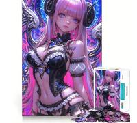 Puzzle da 1000 pezzi con ragazza angelo/demone/anime,stimolante per la mente,senza spazi vuoti,perfetto per un piacevole intrattenimento in casa (50x75cm)