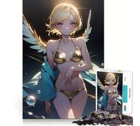 Puzzle da 1000 pezzi con ragazza angelo in stile anime,gioco cognitivo divertente con struttura a incastro precisa,attività di condivisione per i propri cari (38x52cm)