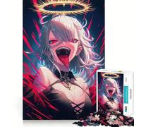 Puzzle da 1000 pezzi con ragazza angelo in stile anime,gioco di memoria,qualità premium,taglio laser,attività rilassante per serate tranquille (38x26cm)