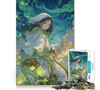 Puzzle da 1000 pezzi con ragazza anime a cavallo,ideale per sviluppare la memoria,con bordi lisci e incastri perfetti Un modo divertente per riempire il tempo libero (50x75cm)