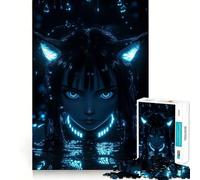 Puzzle da 1000 pezzi con ragazza anime al neon, ideale per adolescenti, un gioco che stimola la mente, facile da assemblare e perfetto per il tempo libero (50x75cm) Regalo elegante