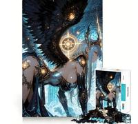 Puzzle da 1000 pezzi con ragazza anime alata in un'ambientazione fantasy Gioco di concentrazione,precisione nel taglio,hobby affascinante per i momenti di svago (50x75cm)