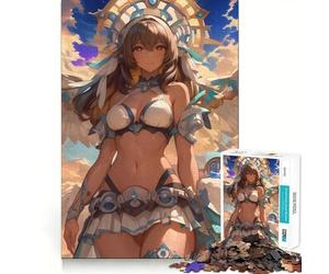Puzzle da 1000 pezzi con ragazza anime angelica,gioco di sfida mentale,taglio di alta precisione,divertente sfida per il tempo di attesa (38x26cm)