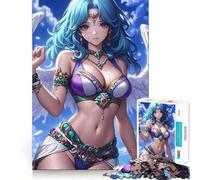 Puzzle da 1000 pezzi con ragazza anime angelica,ideale per stimolare la concentrazione,con taglio laser per un incastro perfetto e un'attività divertente da fare insieme ai propri cari (38x52cm)