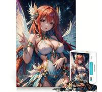 Puzzle da 1000 pezzi con ragazza anime angelica per adolescenti,gioco di concentrazione mentale,bordi lisci e tagliati con precisione,ideale come regalo di Natale (38x52cm)