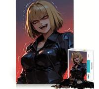 Puzzle da 1000 pezzi con ragazza anime arrabbiata per adolescenti,divertente per stimolare la mente,con pezzi di dimensioni uniformi e precisi,ideale per attività di gruppo rilassanti al chiuso