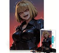 Puzzle da 1000 pezzi con ragazza anime arrabbiata per adolescenti,stimolante per la mente,divertimento senza spazi vuoti,incastro perfetto,piacevole svago per interni accoglienti (38x52cm)
