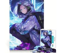 Puzzle da 1000 pezzi con ragazza anime calma,incastro perfetto,arte che stimola la mente,gioco rilassante,decorazione natalizia da parete (38x52cm)