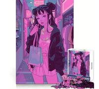 Puzzle da 1000 pezzi con ragazza anime che fa shopping, ideale per adolescenti, stimola la memoria, crea un'atmosfera rilassante e crea una sorpresa festiva (50x75cm)