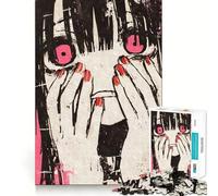 Puzzle da 1000 pezzi con ragazza anime che si copre il viso,ideale per adolescenti,gioco di concentrazione mentale,tagli di precisione con bordi lisci,perfetto come regalo di Natale (38x26cm)