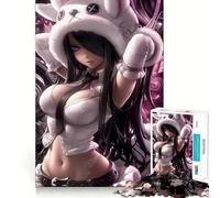 Puzzle da 1000 pezzi con ragazza anime con cappello da coniglio,gioco di concentrazione mentale,taglio di precisione,bordi lisci,gioco significativo per costruire connessioni (38x26cm)