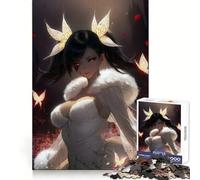 Puzzle da 1000 pezzi con ragazza anime con farfalle e occhi rossi, ideale per adolescenti Migliora la memoria, è un'attività rilassante, tagliata al laser e rappresenta un regalo premuroso (38x26cm)
