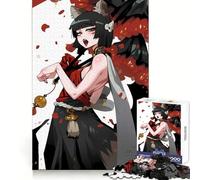 Puzzle da 1000 pezzi con ragazza anime con orecchie da volpe e ombrello, ideale per esercitarsi nella logica, per una piacevole distrazione, con bordi netti e un'atmosfera festiva (38x26cm)