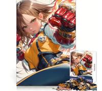 Puzzle da 1000 pezzi con ragazza anime con pugno di fuoco, ideale per adulti, stimolante per la mente, facile da usare, con incastro preciso, perfetto come regalo festivo (50x75cm)