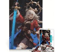 Puzzle da 1000 pezzi con ragazza anime con spada e bestia oscura, giocattolo fai-da-te, rilassante e stimolante per la mente, compleanno e Natale 50x75cm