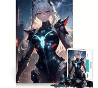 Puzzle da 1000 pezzi con ragazza anime cyberpunk per adulti,gioco stimolante per la mente,pezzi di dimensioni uniformi e precisi,ideale da portare in viaggio,regalo perfetto per allenare la mente