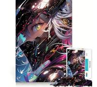 Puzzle da 1000 pezzi con ragazza anime cyberpunk Rider per adolescenti, gioco di logica, momento di pace, taglio perfetto, lista dei desideri di Babbo Natale (50x75cm)