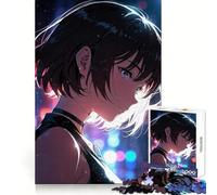 Puzzle da 1000 pezzi con ragazza anime dagli occhi azzurri, ideale per adolescenti, come esercizio mentale o hobby rilassante, perfetto come regalo di Natale (38x26cm)