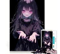 Puzzle da 1000 pezzi con ragazza anime dagli occhi rosa per adolescenti,ideale per stimolare la mente,creare un'attività creativa di taglio di alta precisione e rilassare (50x75cm)