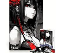 Puzzle da 1000 pezzi con ragazza anime dagli occhi rossi,ideale per i videogiochi e le adolescenti Un'occasione per stimolare la creatività e divertirsi,con bordi definiti Perfetto per le vacanze