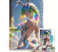 Puzzle da 1000 pezzi con ragazza anime dai capelli arcobaleno, gioco rompicapo, sfida impegnativa, ideale come regalo per tutta la famiglia 50x75cm