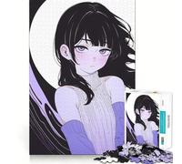 Puzzle da 1000 pezzi con ragazza anime dai capelli neri,ideale per sviluppare la memoria,con bordi lisci e incastri perfetti Un modo divertente per riempire le ore vuote (38x52cm)
