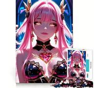 Puzzle da 1000 pezzi con ragazza anime dai capelli rosa,ideale per adolescenti,gioco di memoria e logica,con incastro e pezzi che non si staccano,perfetto da portare in viaggio Gioco,idea regalo
