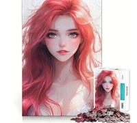 Puzzle da 1000 pezzi con ragazza anime dai capelli rossi,taglio senza soluzione di continuità,gioco creativo,giocattolo,gioco casual,Natale,tempo libero,arte (50x75cm)