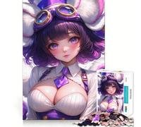 Puzzle da 1000 pezzi con ragazza anime dai capelli viola per adolescenti, gioco intelligente per tutta la famiglia, assemblaggio di motivi, desiderio di Babbo Natale (50x75cm)