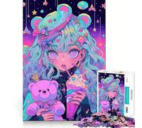 Puzzle da 1000 pezzi con ragazza anime dai colori pastello e orsacchiotto ideale per adolescenti Un giocattolo divertente e stimolante perfetto per rilassarsi e per collezionare immagini nitide